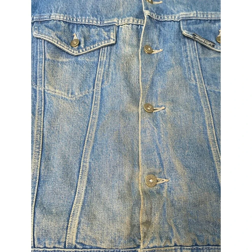 Vintage Denver Hayes Blanket Lined Denim Jean Trucker Jacket Size 44T
